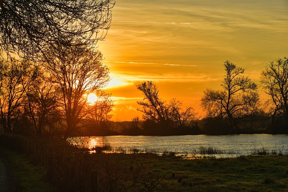 Lever de soleil sur la Charente en hiver